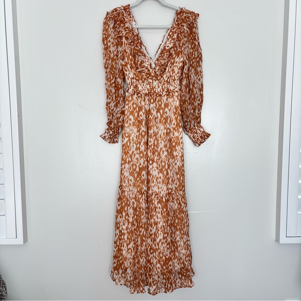NWT Anthropologie The Odetta Ruffled VNeck Maxi Dress Boho Floral Long Sleeve XS - Picture 5 of 14